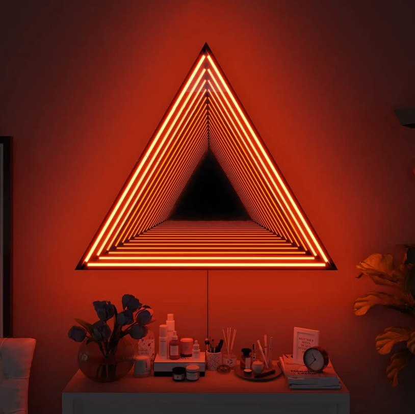 Wall Decorative Triangle Infinite Mirror(图1)